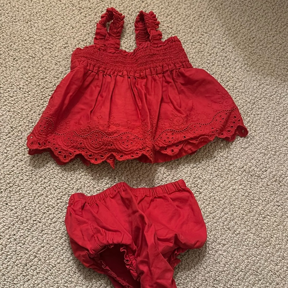 Baby gap matching set red
